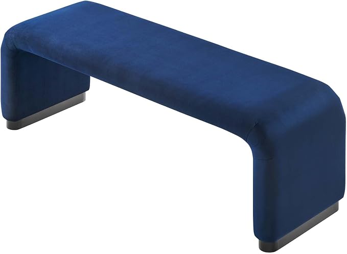 Modway EEI-6734-BLK-MID Koda Performance Velvet Waterfall Long Bench - Image 6