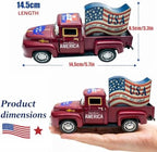Patriotic Vintage Metal Truck Decor, 5.7-Inch USA Flag Pickup Accent - Image 3