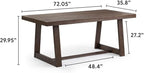 Plank+Beam 72 Inch Farmhouse Dining Table, Solid Wood Rustic Kitchen Table - Image 2