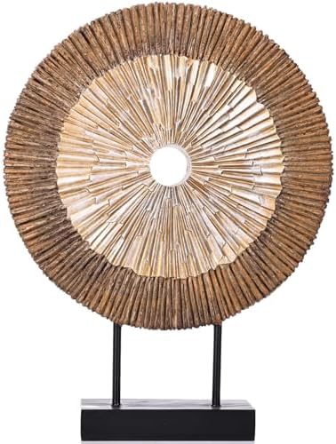 XMGZQ Wood Color Minimalist Round Statue Above Cabinet Decor Kitchen,Modern Decorative Sculpture Home Decorations for Living Room Coffee Table,Shelf Decor Items,Center Pieces Decoration by XMGZQ