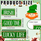 St. Patrick’s Day Decorations - St Patrick Day Irish Good Time Tiered Tray Decor Set - Wooden Leprechaun Tabletop Decoration - Rustic Farmhouse Holiday Home Decor for Indoor Shelf Mantel Coffee Table Gift - Image 2