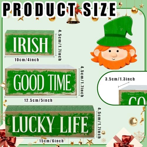 St. Patrick’s Day Decorations - St Patrick Day Irish Good Time Tiered Tray Decor Set - Wooden Leprechaun Tabletop Decoration - Rustic Farmhouse Holiday Home Decor for Indoor Shelf Mantel Coffee Table Gift - Image 2