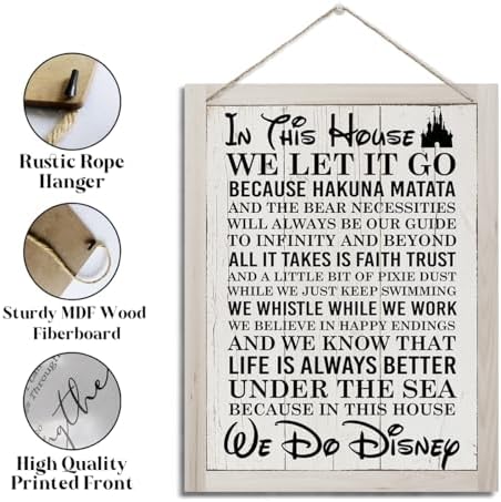 In This House Sign, Farmhouse Wood Sign, Rustic Hanging Wood Plaque Sign, farmhouse Home Decor, Room Decoration, House Door Sign, Wall Decor, Decorative Wooden Wall Sign - Image 3
