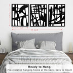 3D Wood Abstract Wall Art, Framed Black and White Wall Art, Modern Minimalist Black Wall Decor for Living Room Bedroom Bathroom Dining Room (Ready to Hang, 12x16 inches, Set of 3, Framed) - Image 5