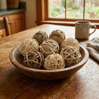 Rattan Balls for Bowl Filler Decor, 8 Balls + 2 Carrots, 2.8-4.7" - Image 5