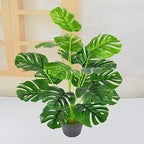 CATTREE Artificial Monstera Deliciosa Plant 21 Inch, Fake Tropical Palm Tree Faux Greenery Leaves Plants for Indoor Outdoor Home Office Garden Houseplants Decor Wedding Party DIY Decoration - 1 Pack - Image 2