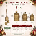 Rowfad Christmas Bells for Decoration, Hanging Gold Cow Bells with Rope, 2 - Image 3