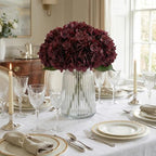 6Pcs 13" Dark Red Silk Hydrangea Artificial Flowers - Image 4