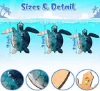 Bucherry 3 Sizes Wooden Sea Turtle Wall Decor Turtle Wall Art,Dark Blue - Image 2
