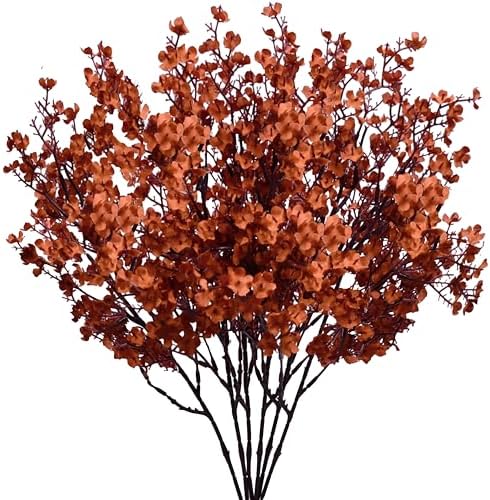 Mandy's 6 Bundles Artificial Burnt Orange Baby’s Breath Flowers by Mandys