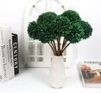Tinsow 12PCS Artificial Ball Chrysanthemum Faux Flowers Bouquet Green - Image 3