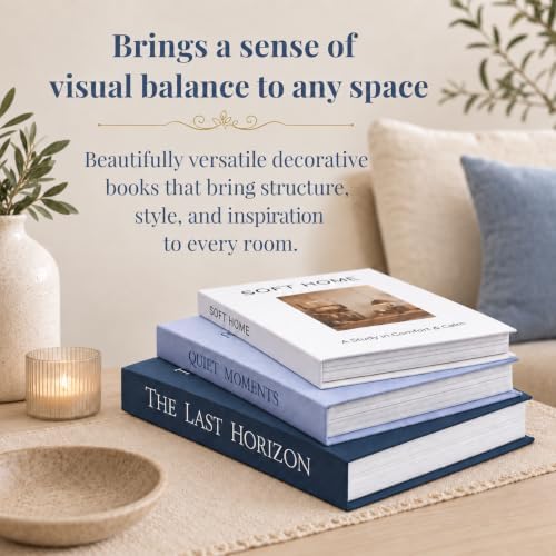 Decorative Books for Home Decor,Set of 3 Stackable Fake Books - Image 2