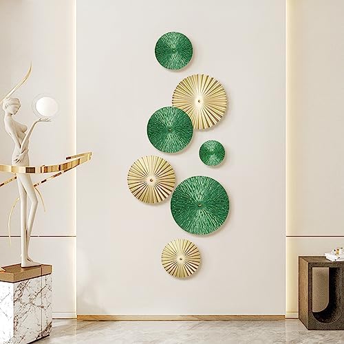 TEIPAI Emerald Green and Gold Wall Decor for Bedroom, 7PCS Metal Wall Art - Image 2