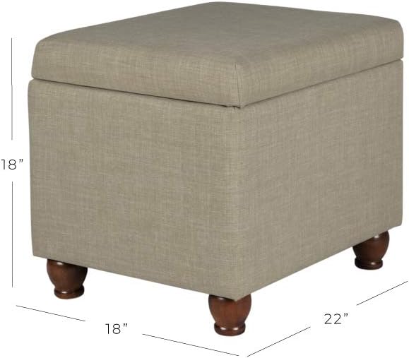 Homepop Home Decor | Upholstered MediumRectangular Storage Ottoman | Hinged Lid - Image 3