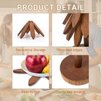 Yuoyar Coasters, Wooden Tree-Shaped Sapeli Wood Drink Coasters Set for Coffee Table, Kitchen Table Decor (Wood-1, Extra Large(Large Trivets)) - Image 5