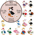 Funny No Soliciting Sign for House, 8.8 Inch Goose Door Hanger, No Soliciting Sign for Front Door, Funny Do Not Disturb Door Sign, Seasonal Wooden Goose Decor for Home by EmotionalUplifting
