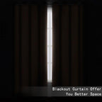 Blackout Curtains 52 x 120 Inch Long Cappuccino Curtains Set of 2 Panels Room - Image 3