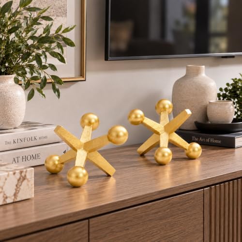 4 Inch Gold Jacks Decor Set of 2 - Image 6