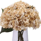 6Pcs 13" Cream Silk Hydrangea Artificial Flowers by Blooming+Paradise