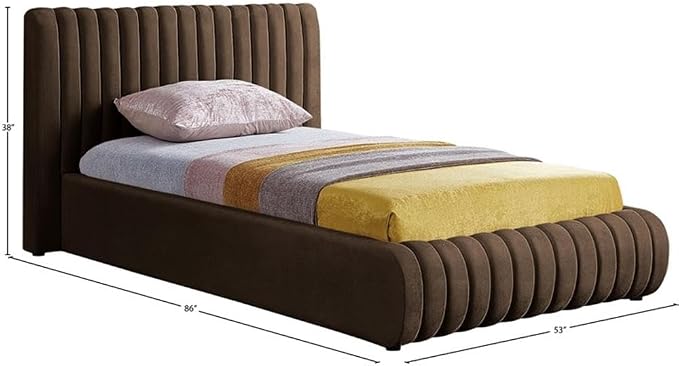 Meridian Furniture NicoBrown-T Nico Collection Modern | Contemporary Velvet - Image 3