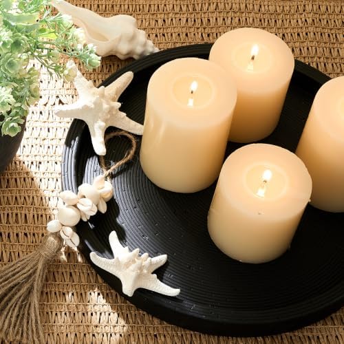 Vanselia Decorative Table Tray Round Trays Home Decor Cement (11.8" Black) - Image 4