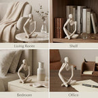 Large Sandstone Thinker Statue Decor, Modern Minimalist Abstract Sculpture, Thinker Sculpture Home Decor for Living Room, Office Desk, Bookshelf Decor, Contemporary Home Decor Accent - Image 3
