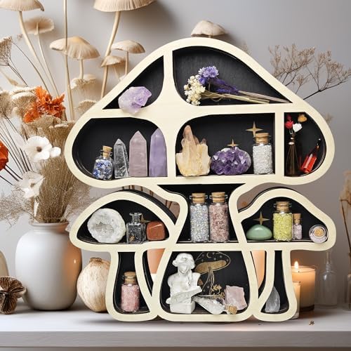 Mushroom Decor Floating Shelves, Crystal Display Shelf, Whimsy Wall Decor - Image 2