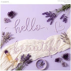 Hicarer Metal Hello Beautiful Wall Art Minimalist Wall Decor, Purple - Image 3