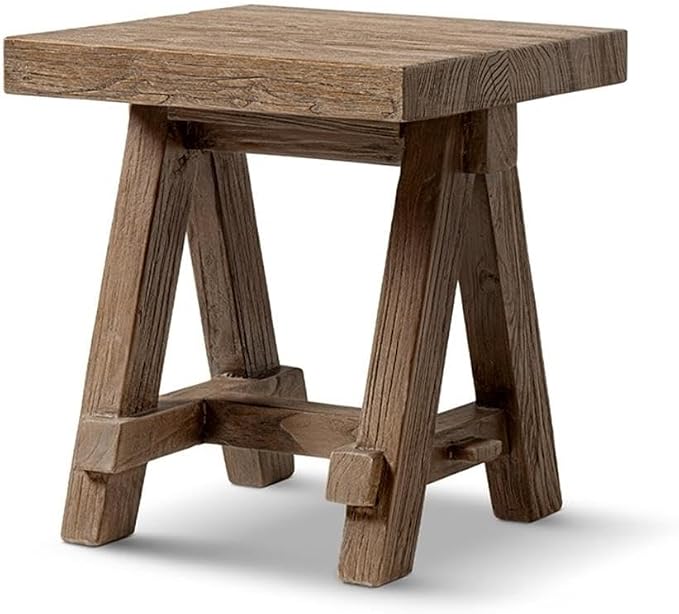 Pemberly Row 18 in Square Reclaimed Elm Side Table, Medium-Dark Brown Finish - Image 6