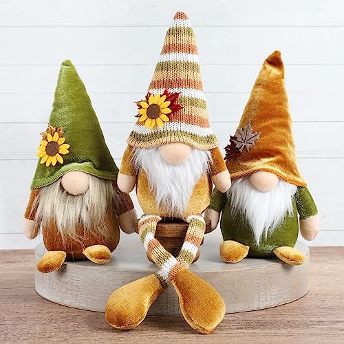 DAZONGE 3PCS Gnome Plush for Fall Decor, Harvest Gnomes Tiered Tray Decor by Dazonge