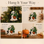 Halloween Ghost Monstera Ornaments, Flat Acrylic Decor, 3.94 Inch - Image 6