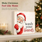 Christmas Bathroom Decor Funny Santa Wash Your Hands Wood Box Sign - Image 5