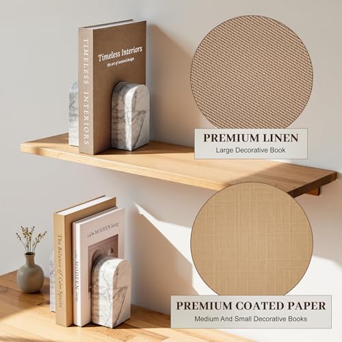JARLINK Decorative Books, Set of 3 Fake Book Storage Boxes, Oatmeal - Image 5