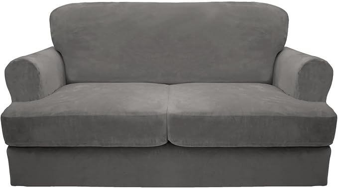 CUCRAF T Cushion Sofa Cover 3 Piece Loveseat Slipcovers, Soft Thick Velvet by CUCRAF