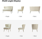 HULALA Home 3 Piece Velvet Living Room Furniture Set, Modern Comfy Upholstered - Image 7