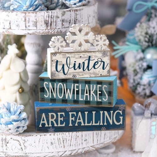 Yuntau 4 Pcs Winter Home Decorations Snowflake Centerpieces for Tables - Image 3