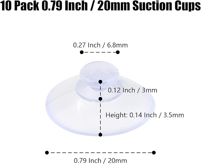 10 Pack Glass Table Suction Cups - 20mm Rubber Suckers - Image 4