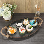 Hipiwe Galvanized Metal Iron Tray Industrial Farmhouse Decor Serving Trays - Image 3