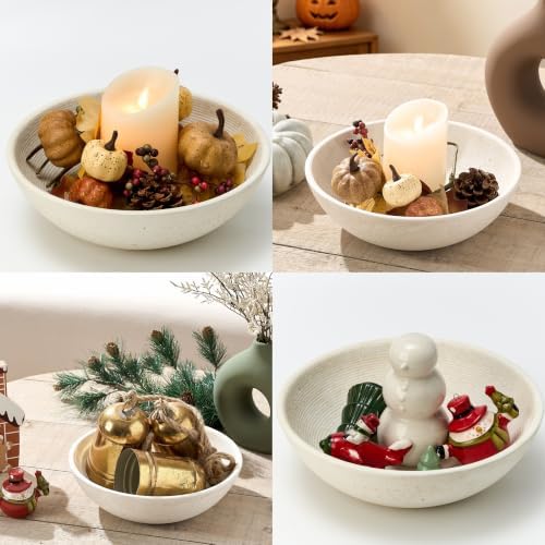 Ceramic Decorative Table Bowl Trays Home Room Decor Farmhouse (10" Rustic) - Image 2