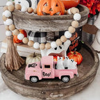Pink Halloween Truck Decor, Ghost Pickup for Farmhouse Tabletop Decor - Image 2