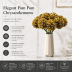 Mandy's 12pcs Artificial Gold Ball Chrysanthemum Flowers - Image 2