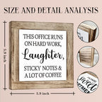 Inspirational Desk Signs, Coffee Wooden Box Sign, Funny Office Desk Decor, Square Wood Block Sign Table Signs, Small Decor for Shelves, Freestanding Home Decoration 5.9x5.9 Inches - Image 2