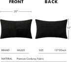 MIULEE Black Decorative Lumbar Throw Pillow Covers 12x20 Inch 2 Pack | Boho - Image 6