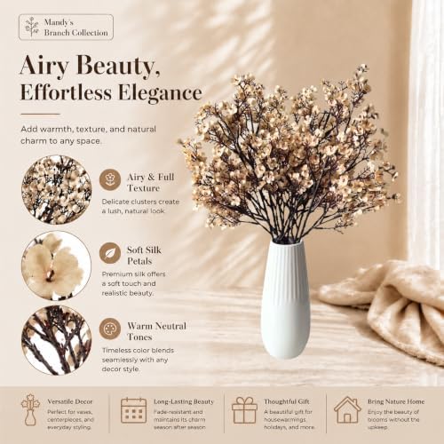 Mandy's 6 Bundles Artificial Champagne Baby’s Breath Flowers - Image 2