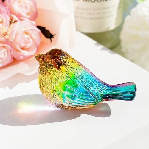 3 Inch Colorful Blown Glass Bird Collectible Figurines for Home Table Decor - Image 2