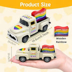 Pride Rainbow Mini Truck Decor with Wooden Sign, 5.7 Inch - Image 4