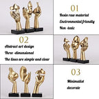 3 Pcs Thinker Small Statue Set - Black Gold Home Decor Abstract Art Figurines for Shelves, Living Room Coffee Table, Office Desktop (3 Pcs Gold, 6") - Image 5