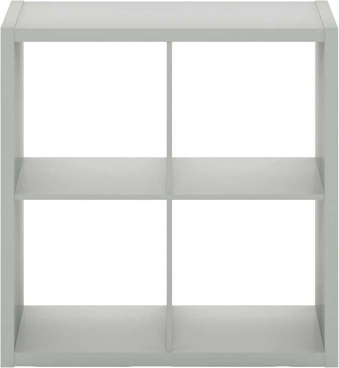 Furinno Cubicle Open Back Decorative Cube Storage Organizer, Light Grey - Image 9