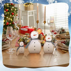 Threehoney 3 Piece Wooden Snowman Christmas Table Decor - Image 6