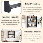 100% Solid Wood Floating Shelf, Vintage Wall Shelves Wall Mounted Storage Rack 3-Tier, Farmhouse Decor Hanging Shelf Display Shelves for Apartment, Living Room and Bedroom - Image 5